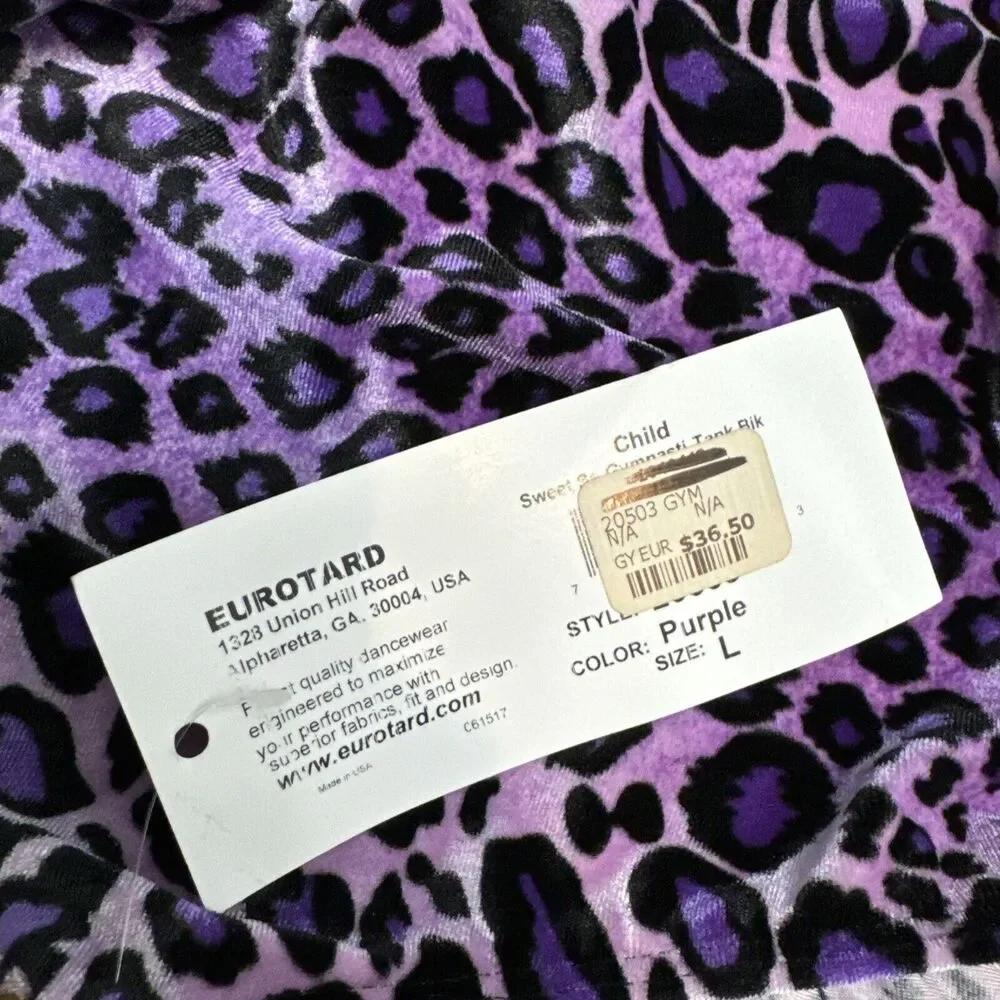 Eurotard Dance, Ballet, Gymnastics, Biketard Leotard Purple Large New